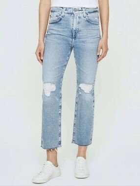 Ag Jeans - Kinsley High Rise Crop Boot Jean Size 28 Inseam 27" Boho Grunge